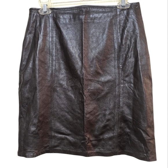 Vintage Dresses & Skirts - Vintage Buttery Soft 100% Leather Cache Mini Skirt - Size 12